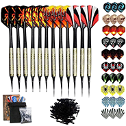 12 Fléchettes Plastique avec 42 Ailettes et 100 Pointes